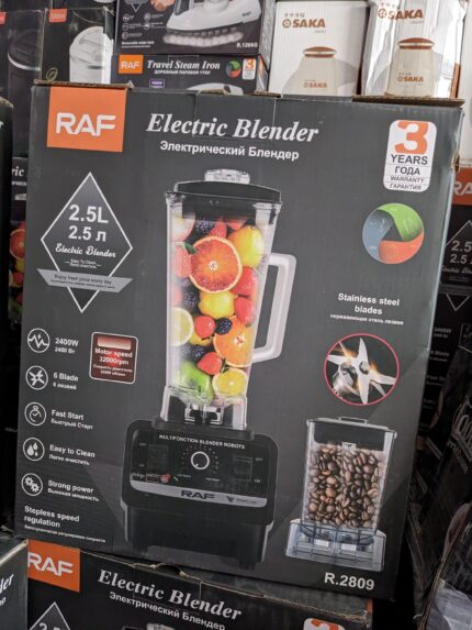 RAF 2.5L Electric Blender – 2400W High-Speed Multifunctional Mixer